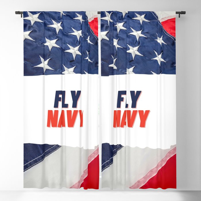 A well-design logo of "Fly Navy" Blackout Curtain