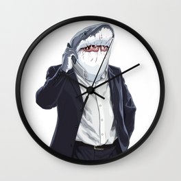 Shark Businessman Wall Clock