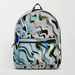 White Blue Line Abstract Backpack