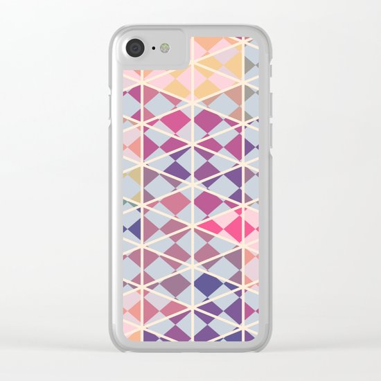 Purple mosaic pattern Clear iPhone Case