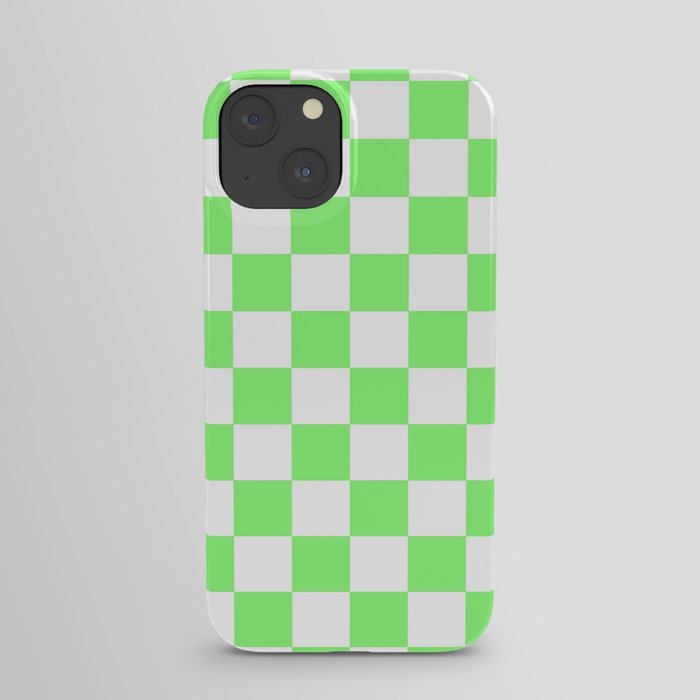 Checkered (Lime & White Pattern) iPhone Case