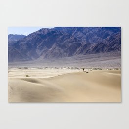 Couple Walking in Sand Dunes - Death Valley Canvas Print