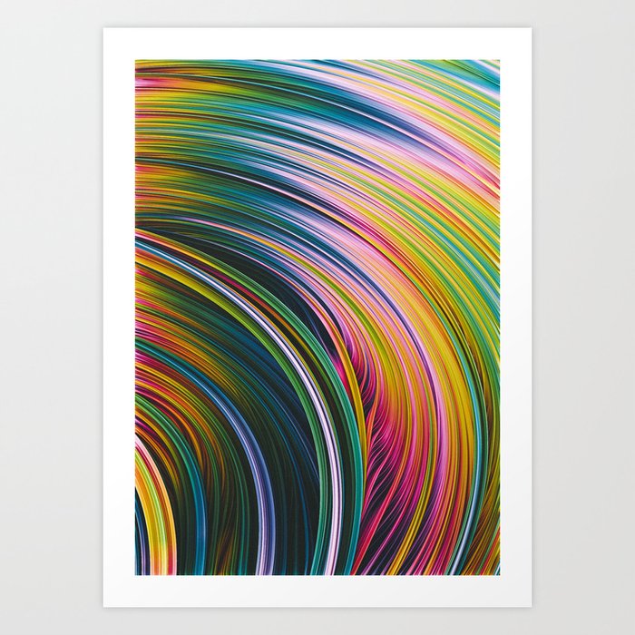 Super Strands Colorful Abstract Art Print By Lovefi Society6