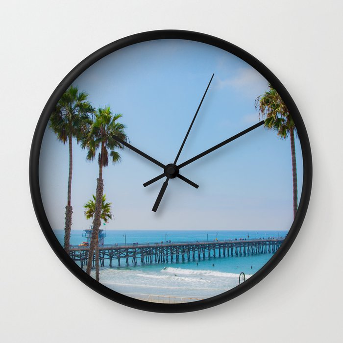 Sunny California Beaches Wall Clock