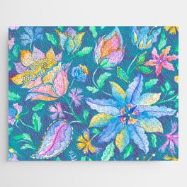 Beautiful Exotic Paisley Summer Floral Jigsaw Puzzle