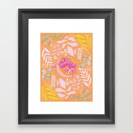 Tiger Moon in Tangerine Framed Art Print