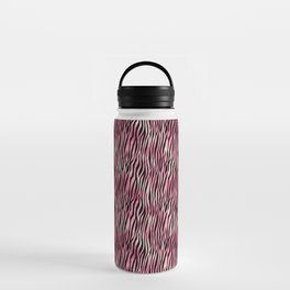 Pink Black Tiger Stripes Pattern Water Bottle