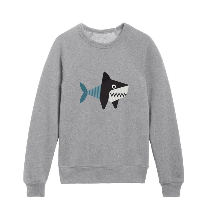 Santiago the shark - Kids geometric animal print  Kids Crewneck