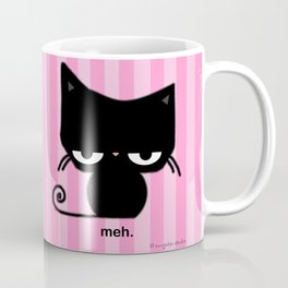 Meh Cat Coffee Mug | Meh, Cartoon, Blackkitty, Kitten, Other, Digital, Crazycatlady, Drawing, Mehcat, Mehkitty 