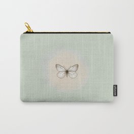 Hand-Drawn Butterfly and Brush Stroke on Apple Green Carry-All Pouch