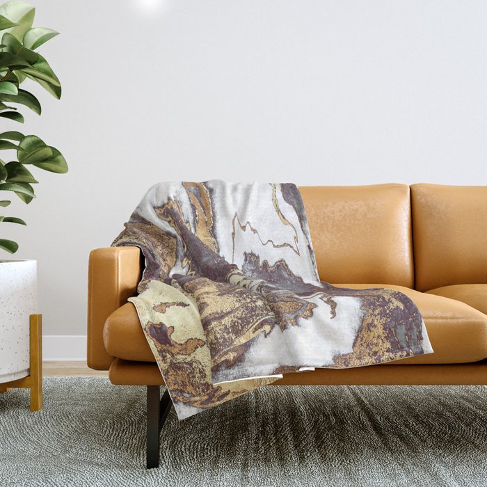 Black White Gold Throw Blanket by Jenna Davis Designs Society6