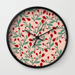 Christmas Leaf Pattern Wall Clock
