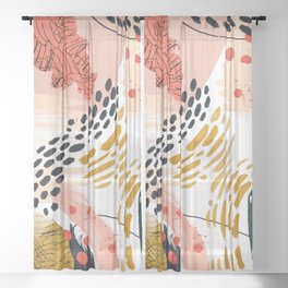 Artistic brush-strokes Sheer Curtain