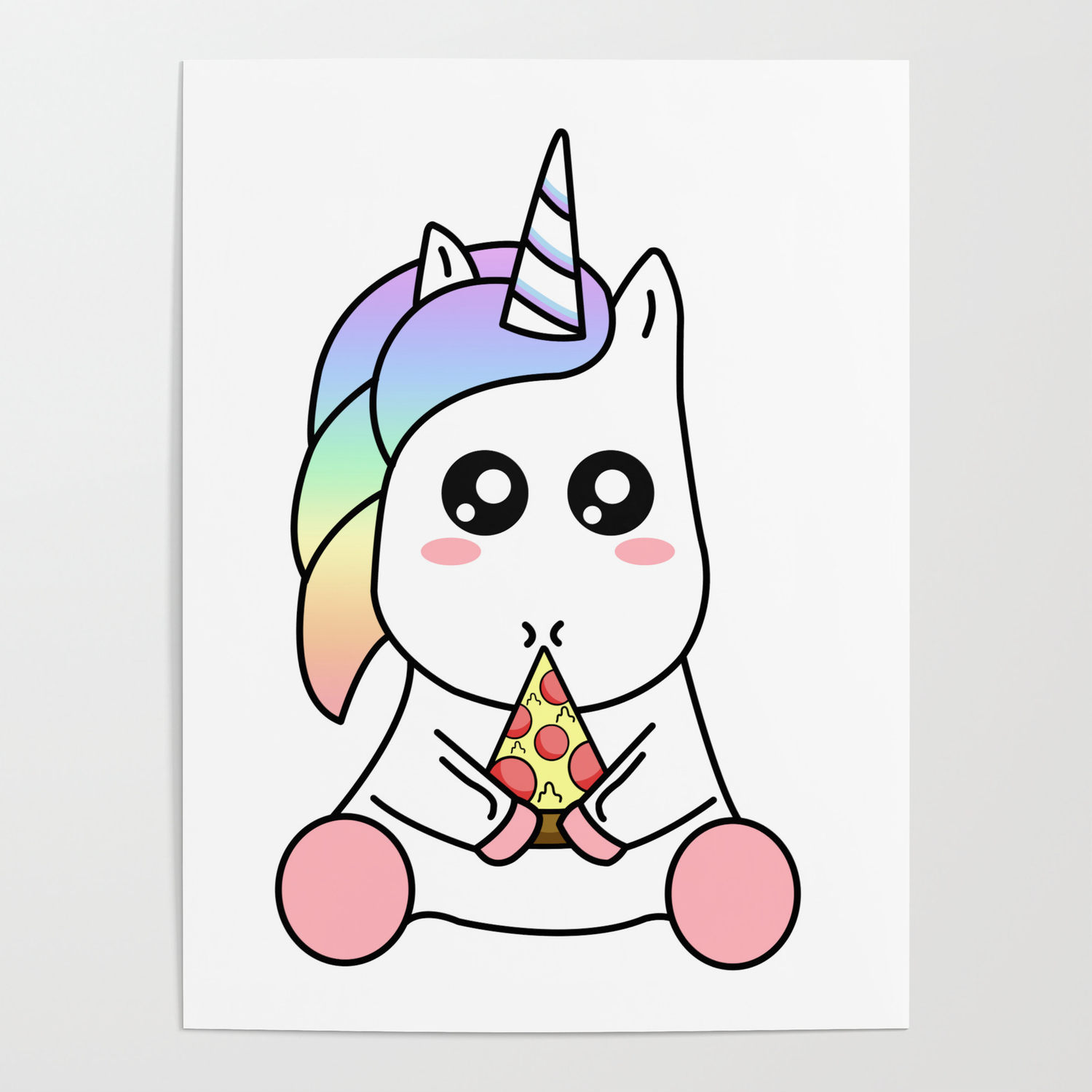 Cute Funny Kawaii Unicorn Eating Pizza Slice Magical Rainbow Poster By Mintedfresh Society6 Cute Funny Kawaii Unicorn Eating Pizza Slice Magical Rainbow Poster By Mintedfresh Society6