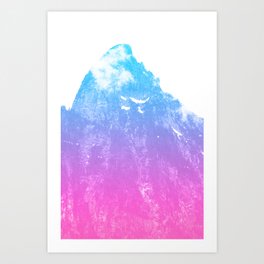 Evan's Mountain Peak blue pink Art Print