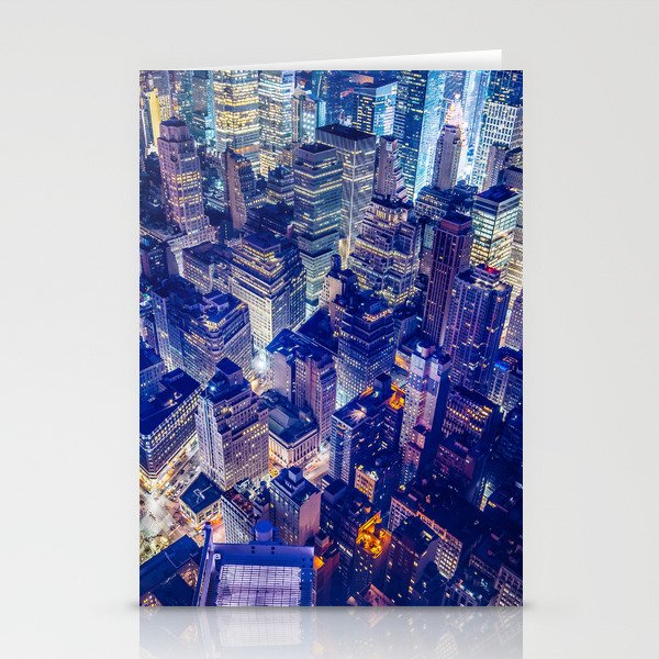 New York city night color Stationery Cards