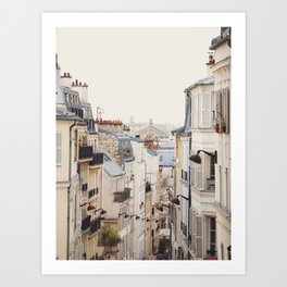 Montmartre Mon Amour - Paris Photography Art Print | Montmartre, View, Europe, Neutralcolors, Beige, Facade, White, Travel, France, Grey 