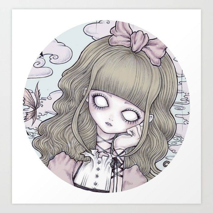 creepy little girl art