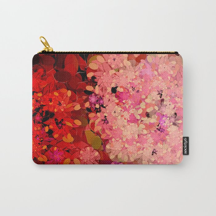 Two Different Worlds -- Floral Pattern Carry-All Pouch