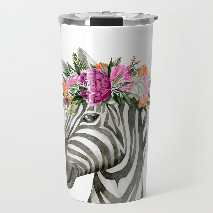 Zebra in Spring Travel Mug
