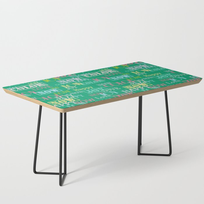 Enjoy The Colors - Colorful typography modern abstract pattern on green color background  Coffee Table