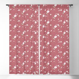 Small wildflower white daisies on pink Blackout Curtain