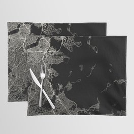 USA Boston - City Map - Black and White Placemat