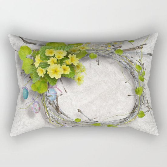 Yellow flowers wreath Rectangular Pillow
