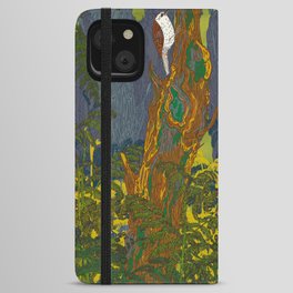 Can't See the Wood for the Treecreepers iPhone Wallet Case | Bird, Forest, Illustration, Birds, Woodland, Nature, Drawing, Treecreeper, Landscape, Digital 