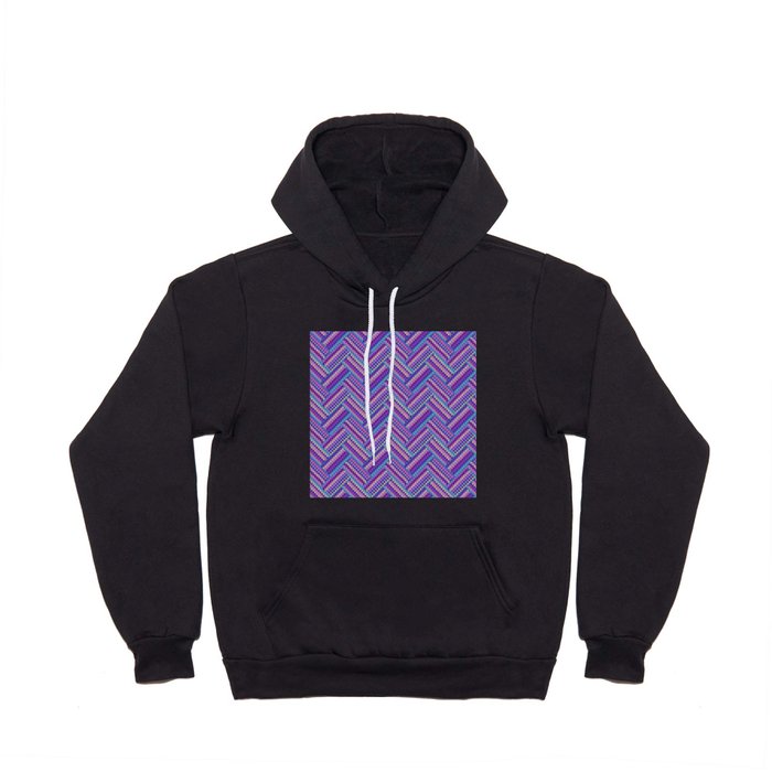 Knitted Textured Pattern Purple Hoody