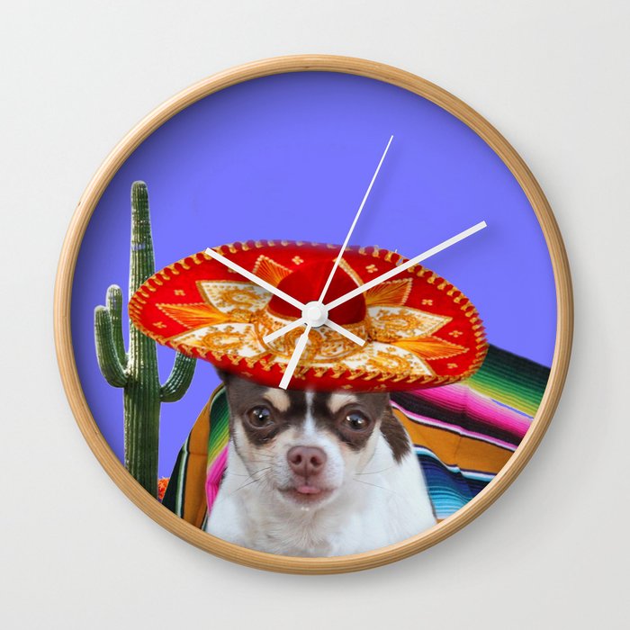 Mexican chihuahua dog Wall Clock
