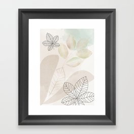 Watercolor leaves Framed Art Print