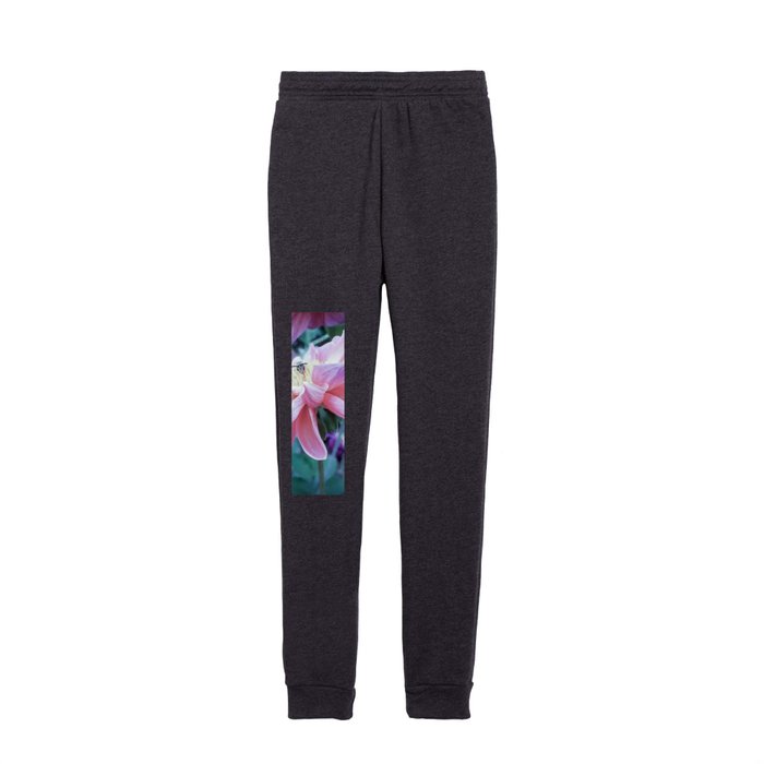 Pastel pink Dhalia with bee Kids Joggers