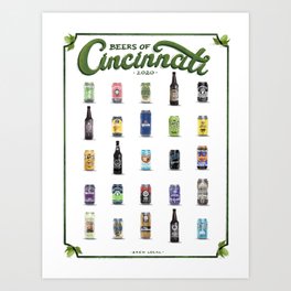 Beers of Cincinnati Art Print