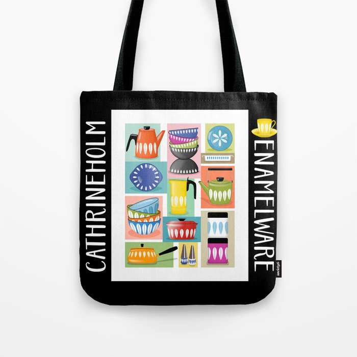 Colorful Cathrineholm Kitchen Geometric Print Tote Bag