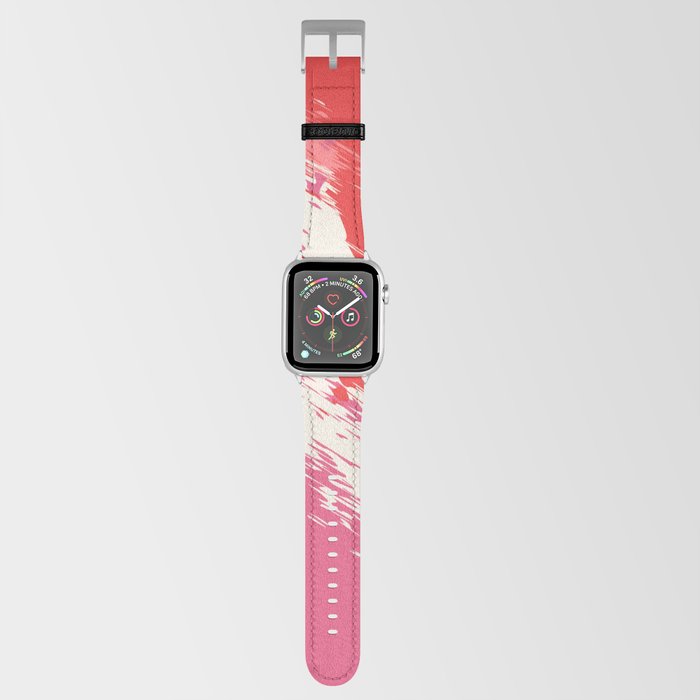 Brush - Abstract Colourful Art Design in Pink and Red Apple Watch Band