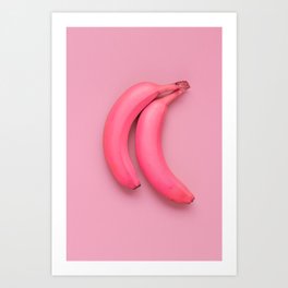 Extravagant pink bananas Art Print