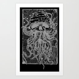 octopus white Art Print