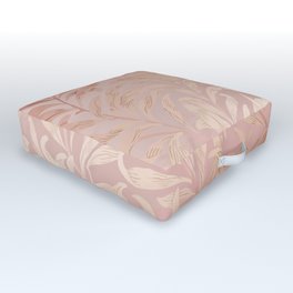 Blush Pink Leaves Silk Trendy Collection Outdoor Floor Cushion