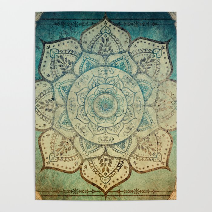 Faded Bohemian Mandala Poster