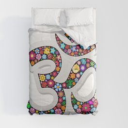 Namaste Floral Yoga Symbol Comforter