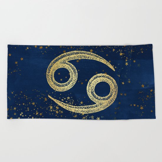 Cancer Zodiac Sign Beach Towel