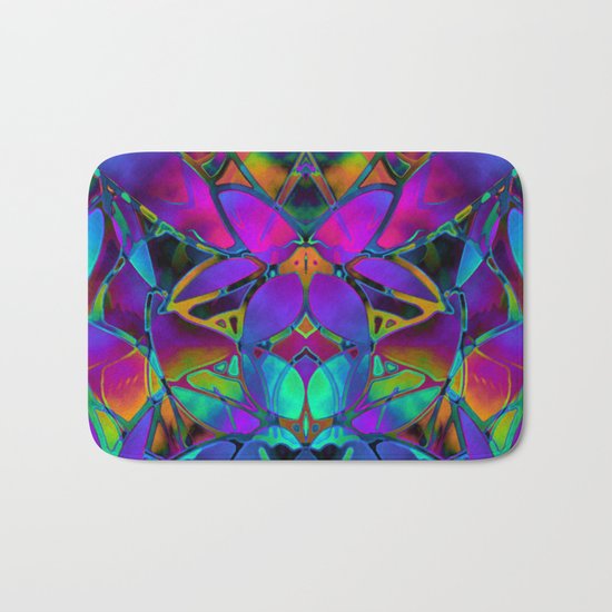 Floral Fractal Art G308 Bath Mat