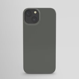 Dark Gray Solid Color Pantone Castor Gray 18-0510 TCX Shades of Green Hues iPhone Case