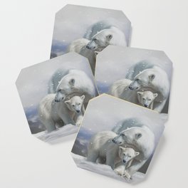 Polar Bear Family Coaster