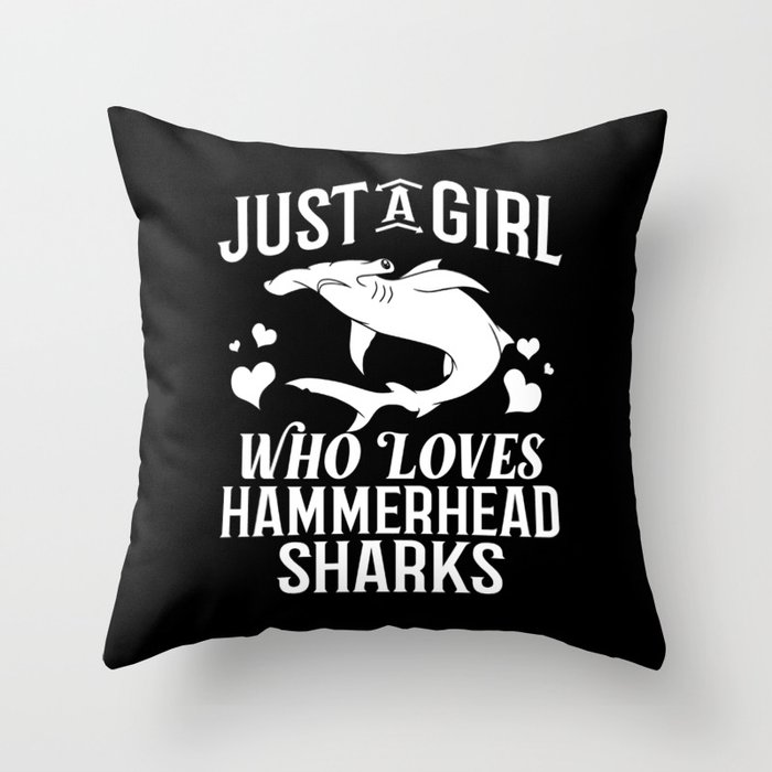 Hammerhead Shark Head Tooth Funny Throw Pillow