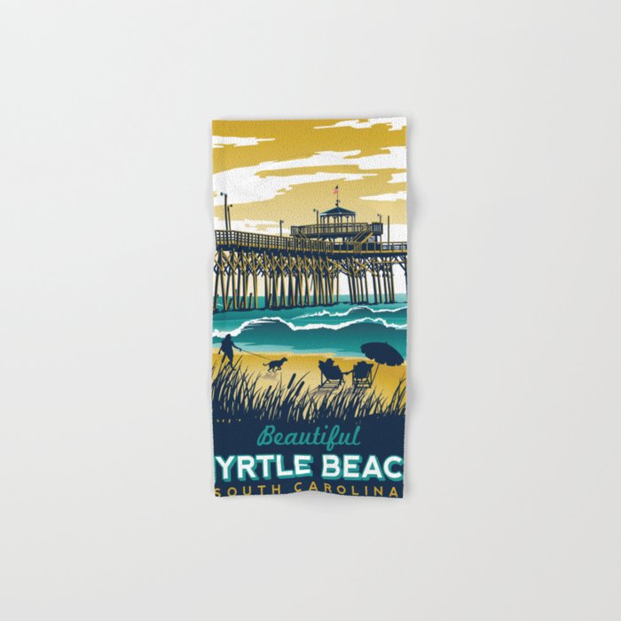 Myrtle Beach South Carolina Vintage travel poster Hand & Bath Towel