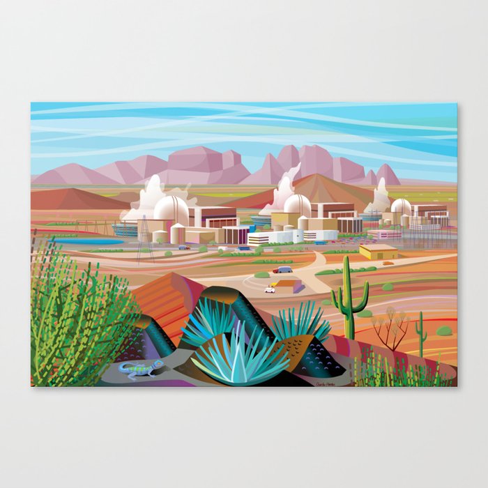Power Generating Station in Desert Canvas Print