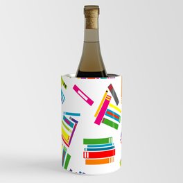 Wrapping paper with colored books Wine Chiller