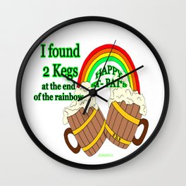 2 Kegs St-Pat's Day Wall Clock | Irishdrinkingteam, Stpaddysday, Ireland, Kissmeimirish, Irishpride, Irishflag, Stpatricksday, Graphicdesign, Shamrock, Irish 